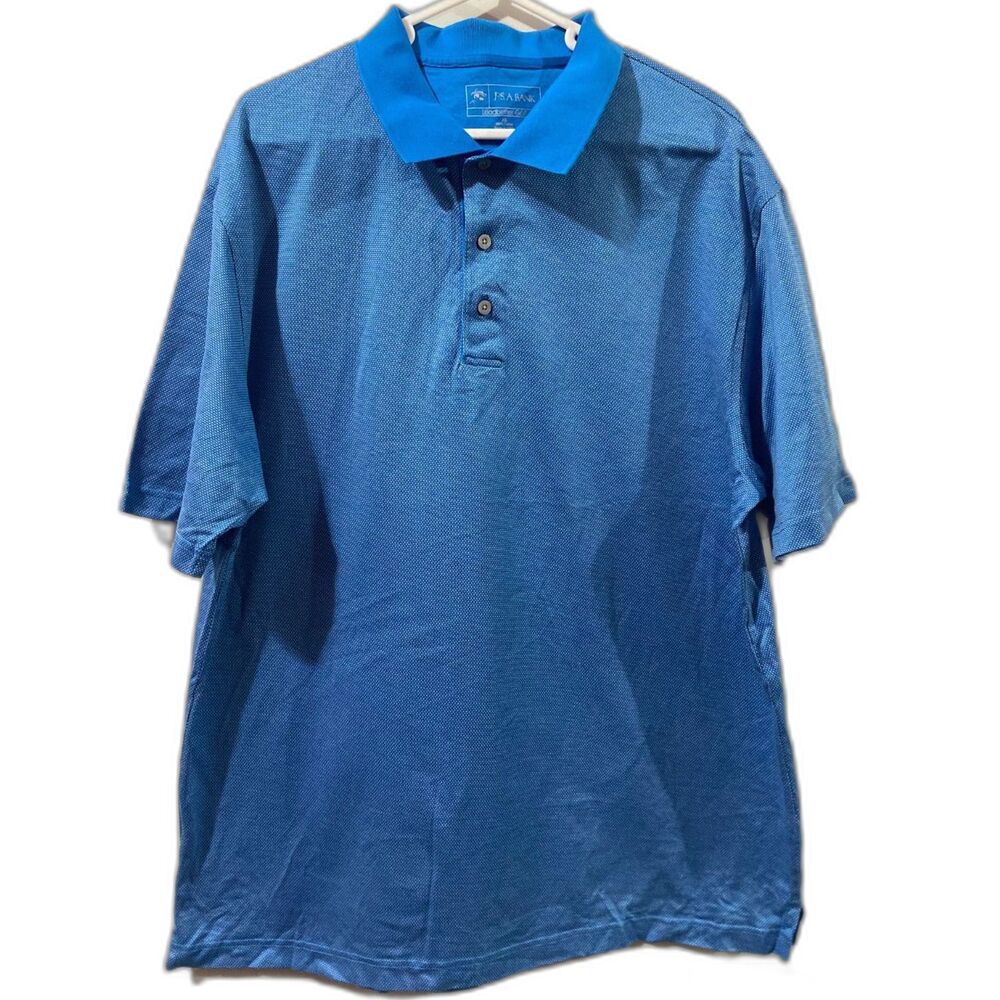 Jos. A. Bank LeadBetter Golf Polo Shirt Short Sleeve Birdseye Blue Men's Size XL